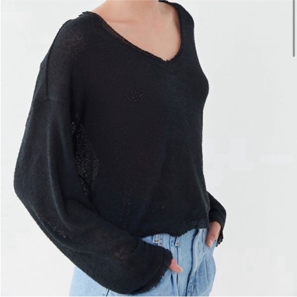 Out From Under Logan Jersey Slouchy V-Neck Top